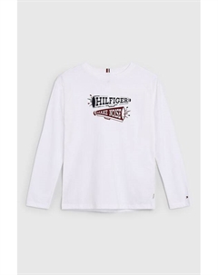 Лонгслив хлопковый с логотипом Tommy hilfiger
