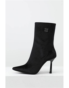 Ботильоны с острым носком из бархатистого материала Hugo
