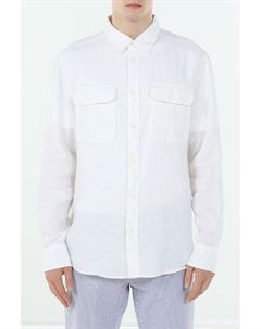 Рубашка льняная с накладными карманами Piombo