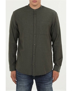 Рубашка хлопковая с воротником стойкой Jack & jones