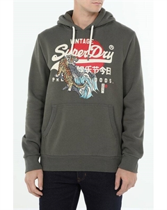 Худи хлопковое с принтом Superdry