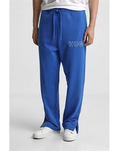 Спортивные брюки с разрезами из хлопковой махры Hugo blue