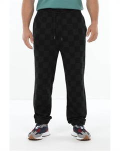 Джоггеры хлопковые на кулиске с шахматным принтом Hugo