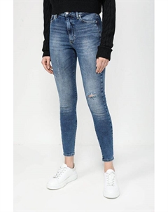 Джинсы с эффектом потертости зауженного кроя Tommy jeans