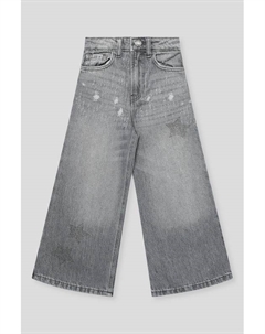 Джинсы широкие с эффектом потертости Ovs