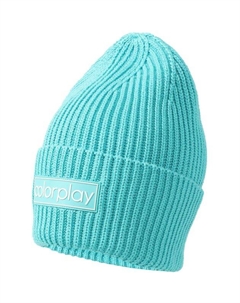 Шапка бини в рубчик с логотипом бренда Colorplay