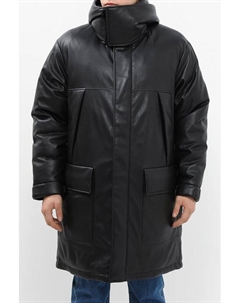 Пальто свободного кроя из искусственной кожи с капюшоном Hugo