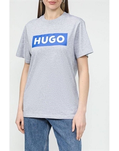Футболка хлопковая с логотипом Hugo blue