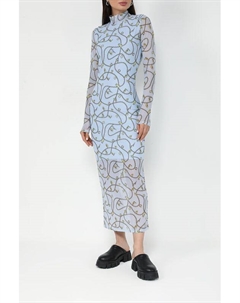 Платье из эластичной сетки с принтом цепочки Hugo