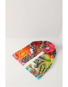 Палантин из хлопка и льна с принтом Fraas