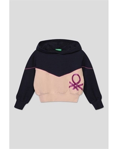 Хлопковое худи с принтом Benetton