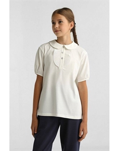 Блуза хлопковая с оборками на планке Gioco