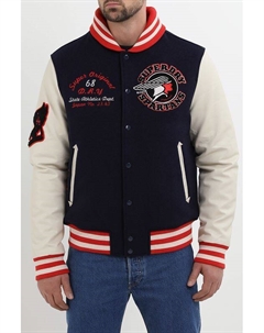 Куртка-бомбер комбинированная с принтом Superdry