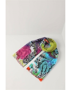 Палантин из хлопка и льна с принтом Fraas