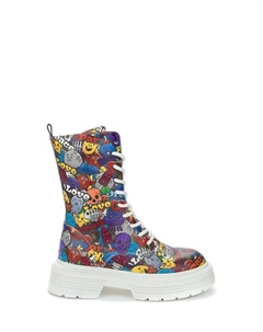 Ботинки с принтом высокие Keddo