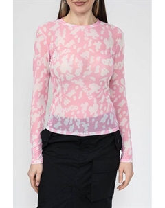 Лонгслив из эластичной сетки с принтом Hugo