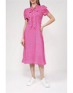 Платье с бантом на груди и принтом в горох Belucci