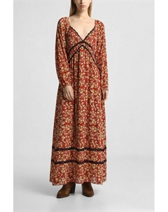 Платье c V-вырезом и кружевной отделкой Hugo