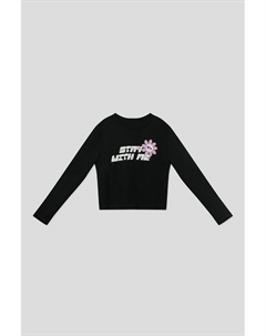 Лонгслив хлопковый с принтом Ovs