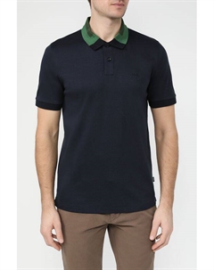 Поло хлопковое с контрастными деталями Boss