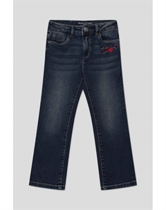 Джинсы с эффектом потертости с вышивкой Republic of denim