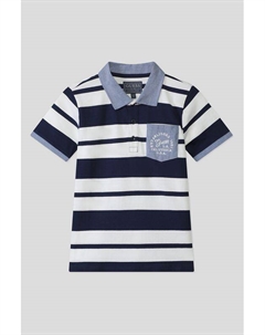 Поло хлопковое в полоску с карманом Guess
