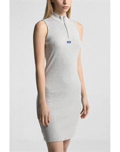 Платье хлопковое с воротником на молнии Hugo blue