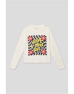 Хлопковый лонгслив с принтом Ovs