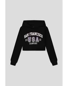 Хлопковое худи с принтом Ovs