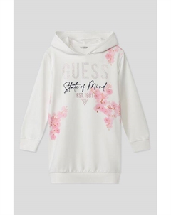 Хлопковое платье-худи с принтом Guess