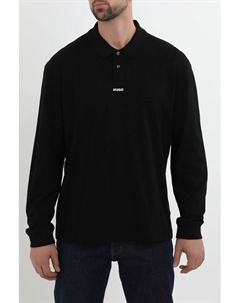 Поло хлопковое с длинным рукавом Hugo