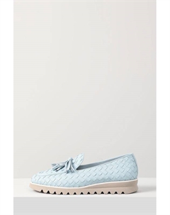 Лоферы кожаные плетеные с кисточками Ever be