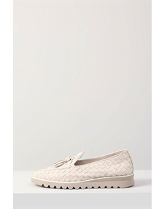 Лоферы кожаные плетеные с кисточками Ever be