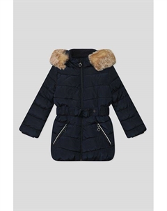 Пальто утепленное с меховым капюшоном на эластичном поясе S.oliver