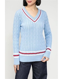 Пуловер хлопковый с контрастными деталями Belucci