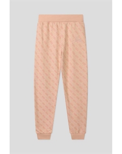 Хлопковые брюки с фирменным принтом Guess