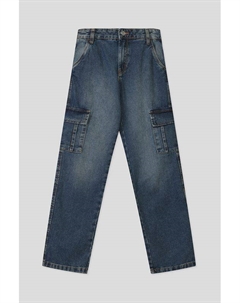 Джинсы с эффектом потертости и карманами Ovs