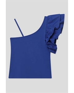 Топ ассиметричного кроя с оборкой Ovs