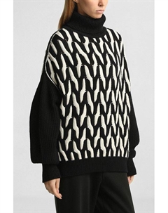 Свитер шерстяной с двухцветной структурой кос Boss