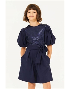 Полукомбинезон с пайетками и съемным поясом Смена