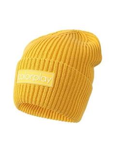 Однотонная шапка бини с логотипом бренда Colorplay