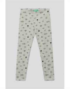 Хлопковые легинсы с принтом Benetton