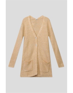 Кардиган с мохером ажурной вязки Ido