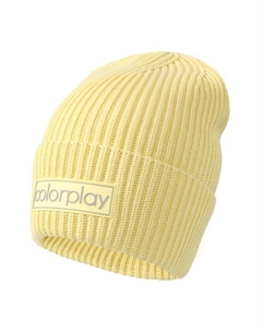 Однотонная шапка бини с логотипом бренда Colorplay