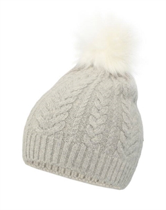 Вязаная шапка с меховым помпоном Gioco