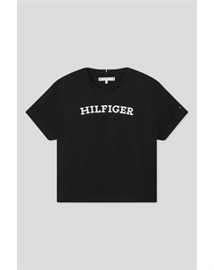 Хлопковая футболка с логотипом бренда Tommy hilfiger