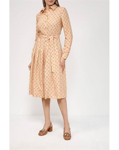 Платье-рубашка миди с фирменным принтом Belucci