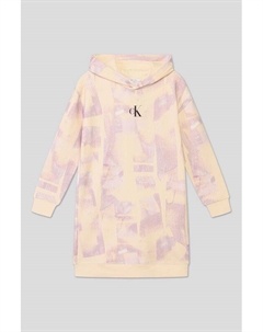 Хлопковое платье-толстовка с капюшоном Calvin klein jeans