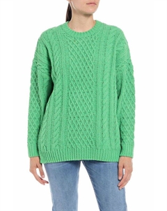 Пуловер с О-вырезом ажурной вязки Replay