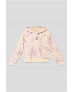 Хлопковое худи с логотипом бренда Calvin klein jeans